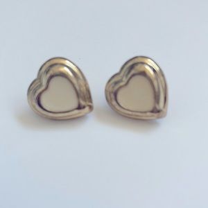 Heart Button Earrings